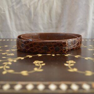Dicelli Brown Alligator Leather 1 inch Belt (no buckle)